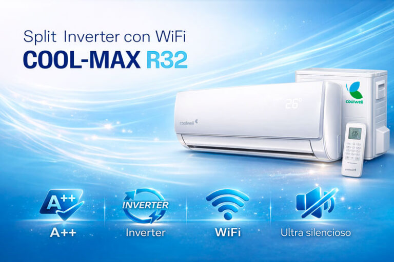Aire acondicionado 3500 frigorías inverter COOL-MAX R32 con WiFi de Dielmo